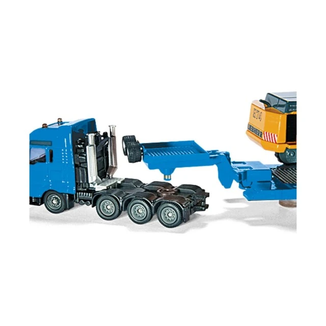 Low loader and excavator