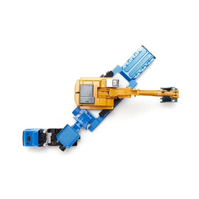 Low loader and excavator