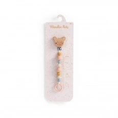 Wooden pacifier chain with clip