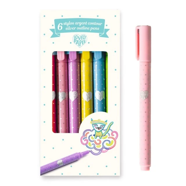 Pens silver colors 6 pcs.