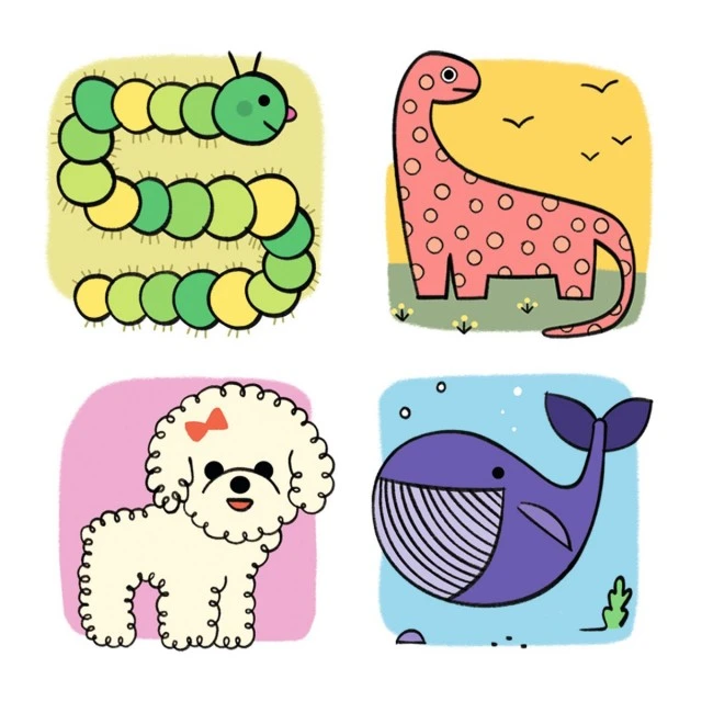 Educational game draw step by step llama and company