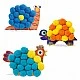 Collages with pompoms fluffy animals