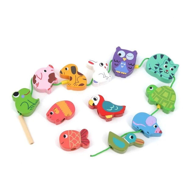 Дървени мъниста за нанизване животни