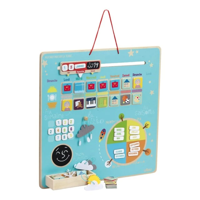 Toy magnetic calendar in French