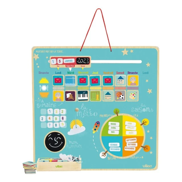 Toy magnetic calendar in French