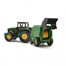 John deere trailer and bale tractor