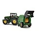 Трактор с ремарке и бали john deere