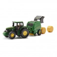 John deere trailer and bale tractor
