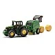Трактор с ремарке и бали john deere