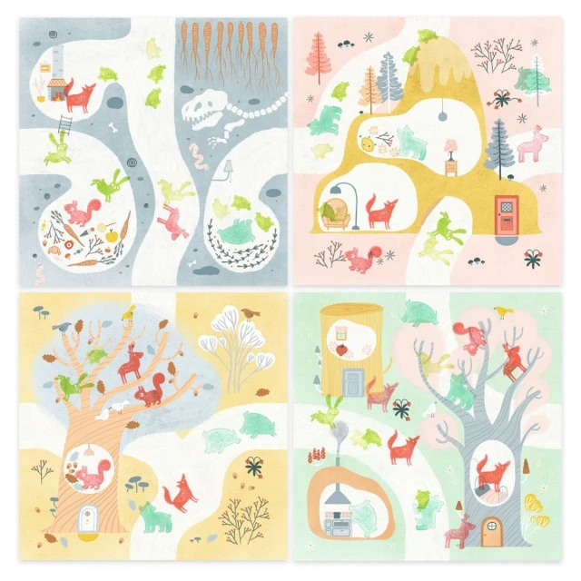 Make pictures with stamps walks in the forest
