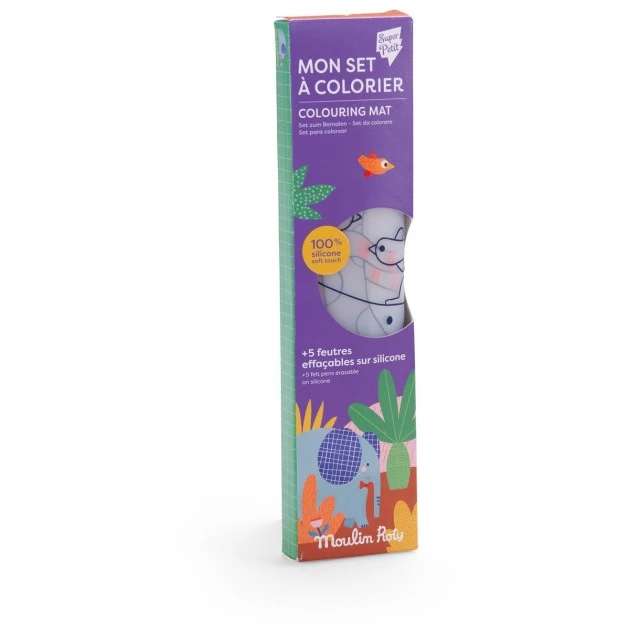 Silicone coloring set with 5 markers