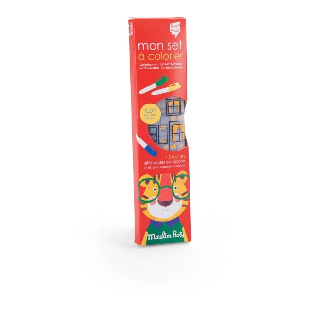 Silicone coloring set with 5 les popipop markers