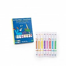 Marker pens with stamps 2 in 1 8 colors