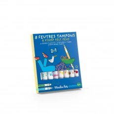 Marker pens with stamps 2 in 1 8 colors