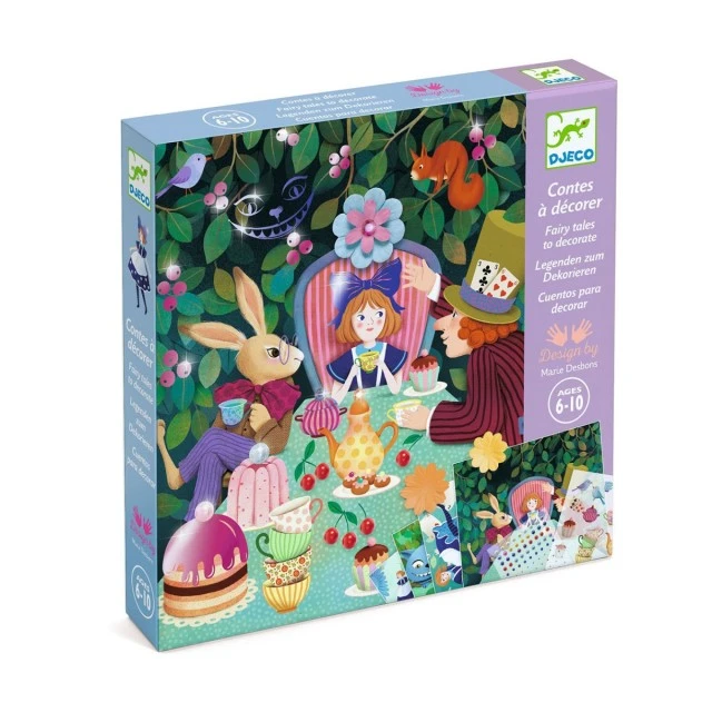 Paintings to decorate with decals and 3D flowers Alice in Wonderland