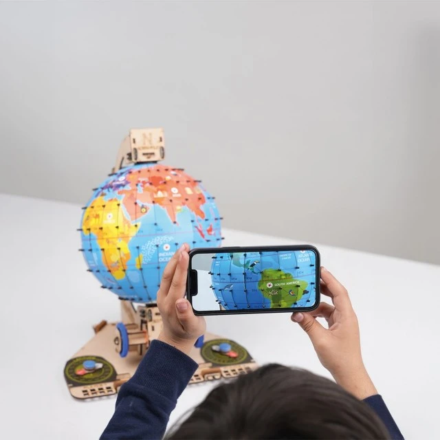 Wooden construction globe