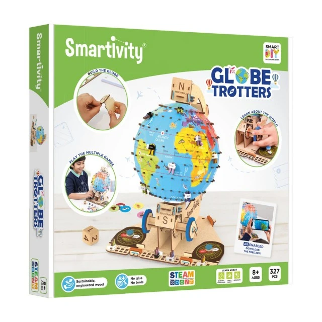 Wooden construction globe