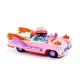 Miss in pink toy stroller