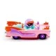 Miss in pink toy stroller