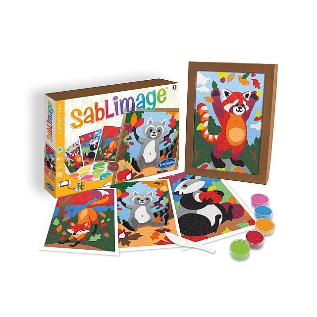 Colour with sand playful animals