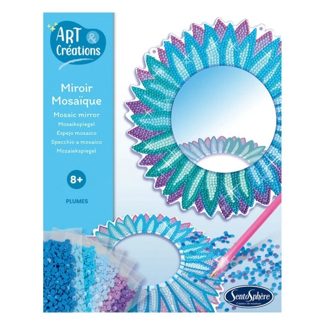 Make a mirror with diamond feathers