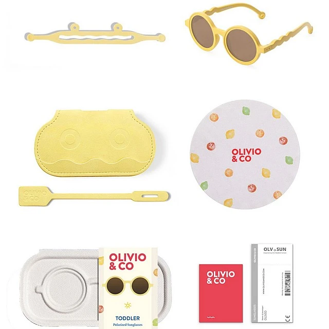 Children’s round sunglasses from 0 to 2 years. Color yellow