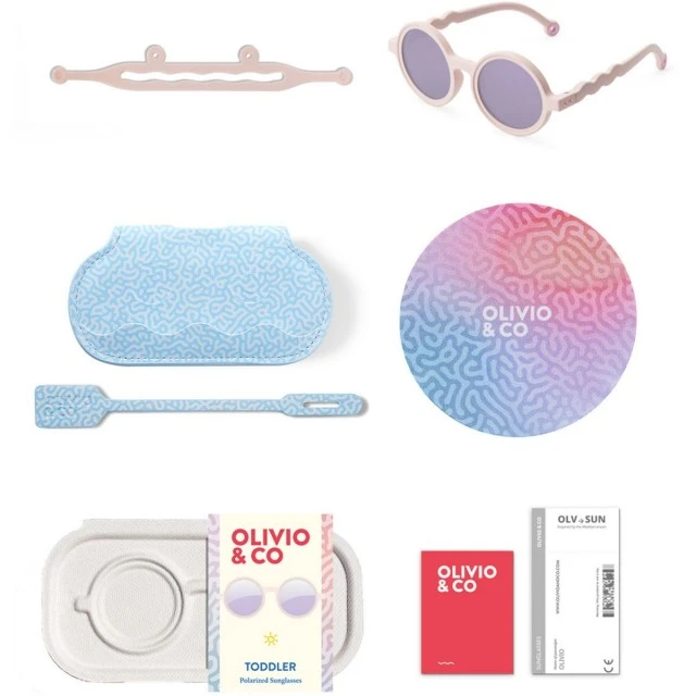 Children's round sunglasses from 0 to 2 years. Color pink