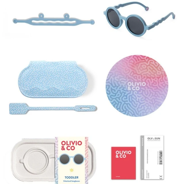 Children's round sunglasses from 0 to 2 years. Color blue