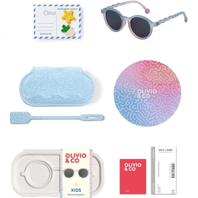 Children’s oval sunglasses from 3 to 5 years old. Coral color