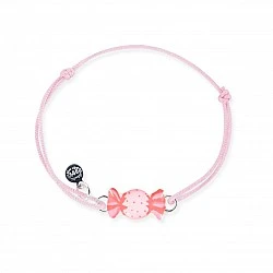 Silver candy cord bracelet for baby