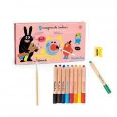 Colored pencils 9 colors 3in1