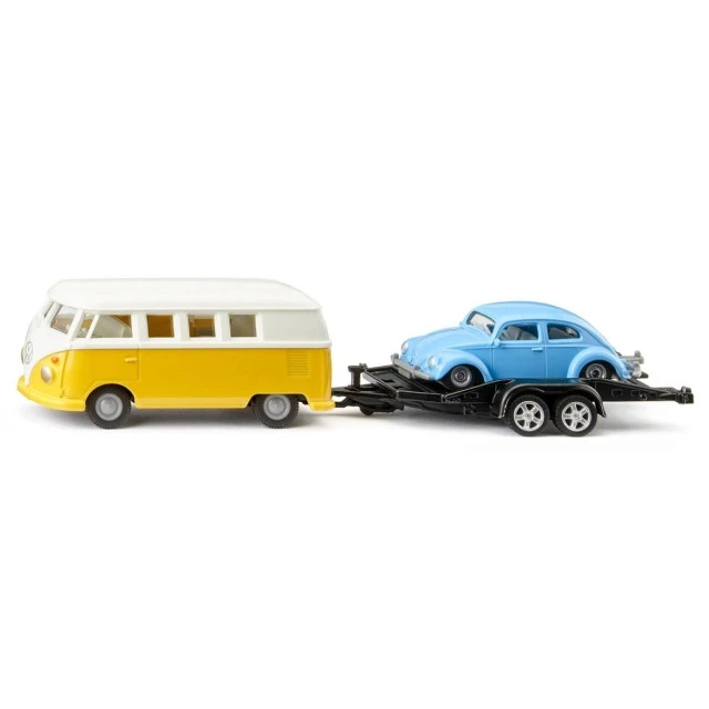 Toy van VW T1 with trailer and VW turtle