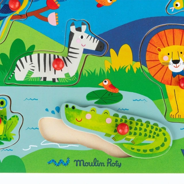 Musical puzzle wood animals les popipop