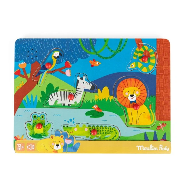 Musical puzzle wood animals les popipop