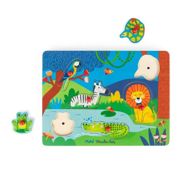 Musical puzzle wood animals les popipop