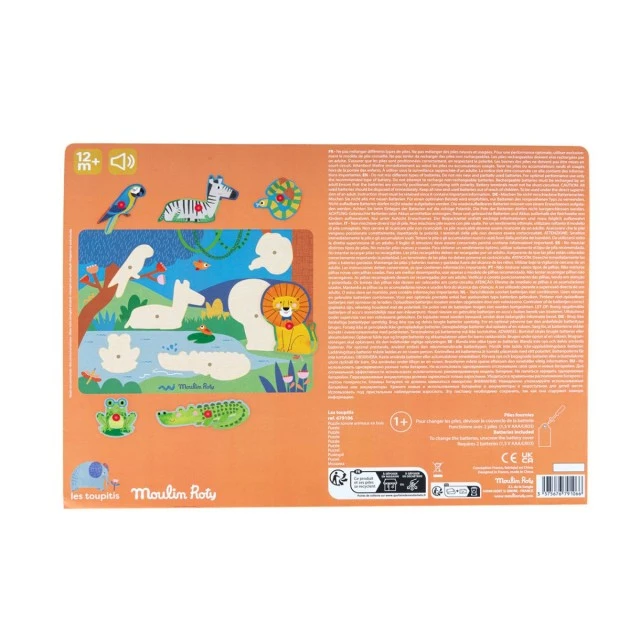 Musical puzzle wood animals les popipop