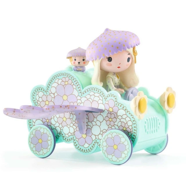 Jill and Jerry figurine and their Tinny flying car