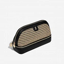 Raffia cosmetic bag Color black