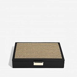 Кутия за бижута с капак Raffia Цвят черно