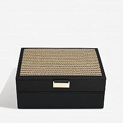Кутия за бижута Raffia 2бр. Цвят черно