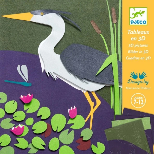 Make 3D paper paintings around the lake