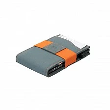 Card wallet with transparent ID card pocket Color blue
