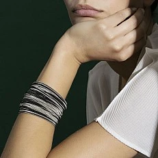 Sel and Poivre bracelet, steel and black color, size 19cm