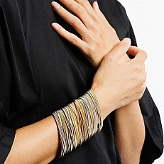 Sel and Poivre bracelet, steel and gold color, size 19cm