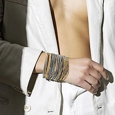 Sel and Poivre bracelet, steel and gold color, size 19cm