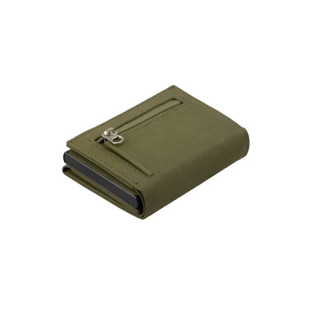 Trifold wallet with coin pocket and 10 cards Color green