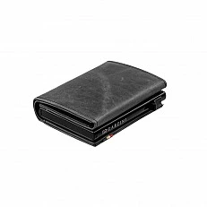 Trifold wallet with coin pocket and 10 cards Color black matte