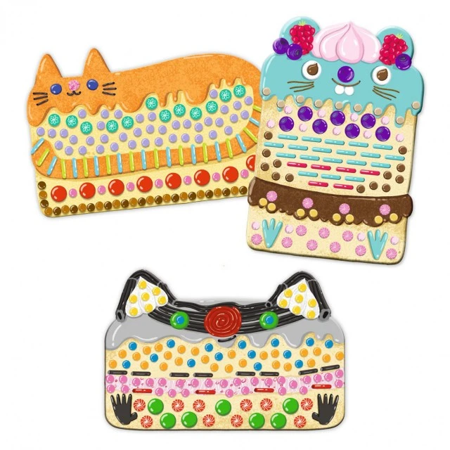 Mosaic collages of delicious sweets