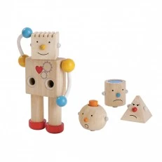 Wooden game assemble a robot