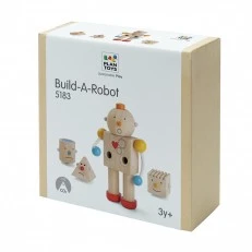 Wooden game assemble a robot